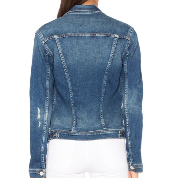 L'AGENCE Celine Distressed Denim Jacket Size M - Picture 13 of 13